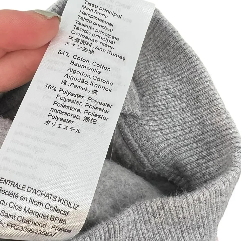 Kenzo Paris Kids Zip-Up‎ Jacket Sweatshirt Tiger Print Embroidered Gray Size 18M